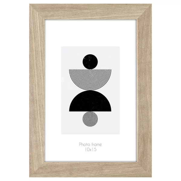 Cadre en bois Kyoto (MDF) 10x15 cm | brun clair | verre standard (2 mm)