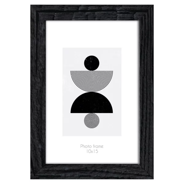 Cadre en bois Kyoto (MDF) 10x15 cm | noir | verre standard (2 mm)