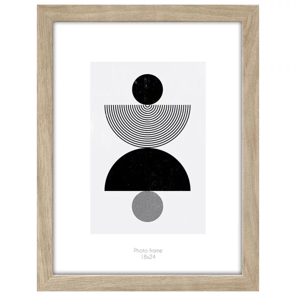 Cadre en bois Kyoto (MDF) 18x24 cm | brun clair | verre standard (2 mm)