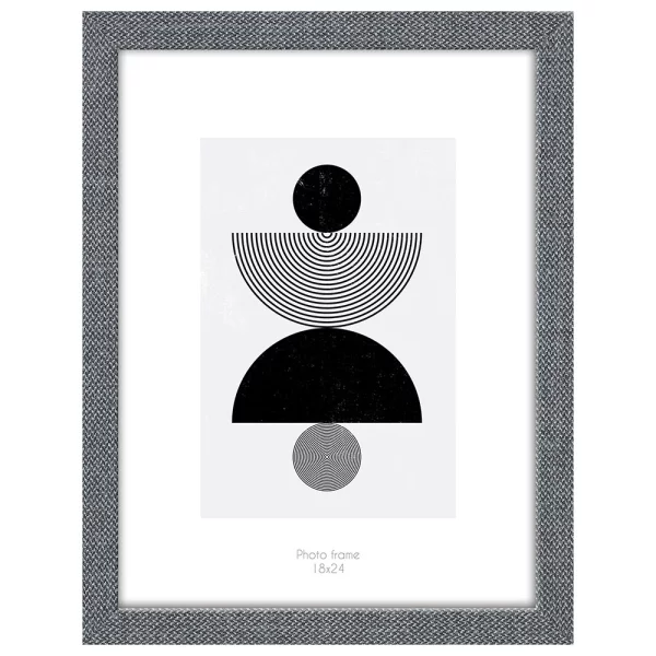 Cadre en bois Kyoto (MDF) 18x24 cm | gris structure | verre standard (2 mm)