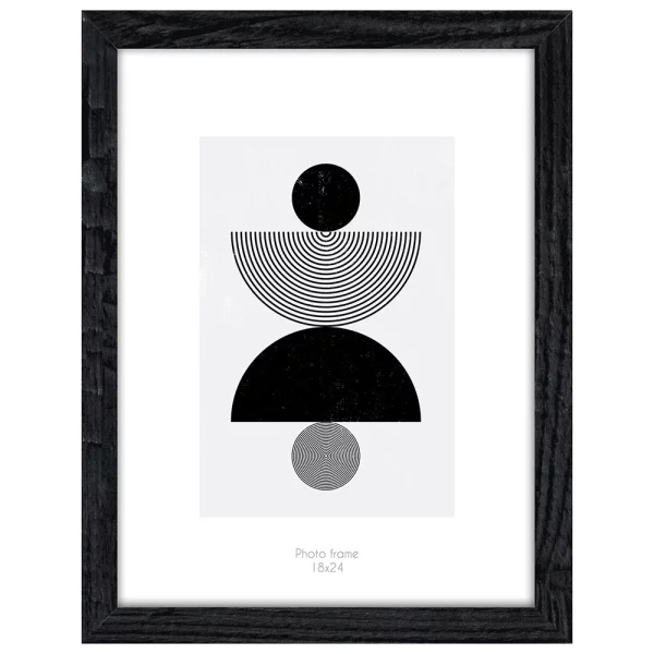 Cadre en bois Kyoto (MDF) 18x24 cm | noir | verre standard (2 mm)