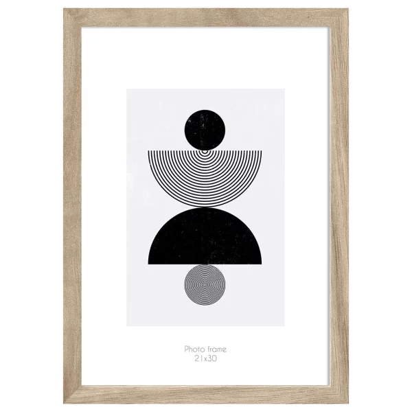 Holz-Bilderrahmen Kyoto (MDF) 21x30 cm | Hellbraun | Normalglas (2 mm)