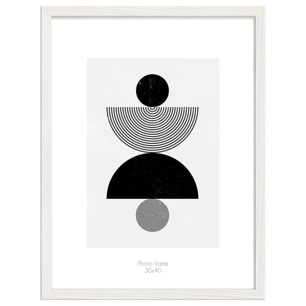 Cadre en bois Kyoto (MDF) 30x40 cm | blanc | verre standard (2 mm)