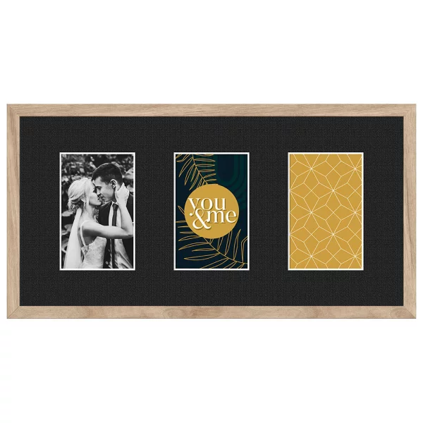 Cadre multi photos Kyoto Black pour 3 photos 10x15 cm 3x10x15 cm | brun clair | verre standard (2 mm)