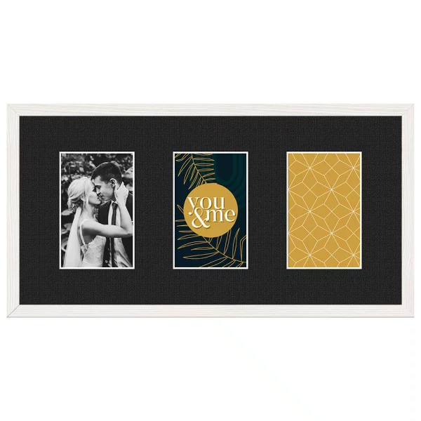 Cadre multi photos Kyoto Black pour 3 photos 10x15 cm 3x10x15 cm | blanc | verre standard (2 mm)