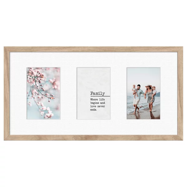 Cadre multi photos Kyoto White pour 3 photos 10x15 cm 3x10x15 cm | brun clair | verre standard (2 mm)