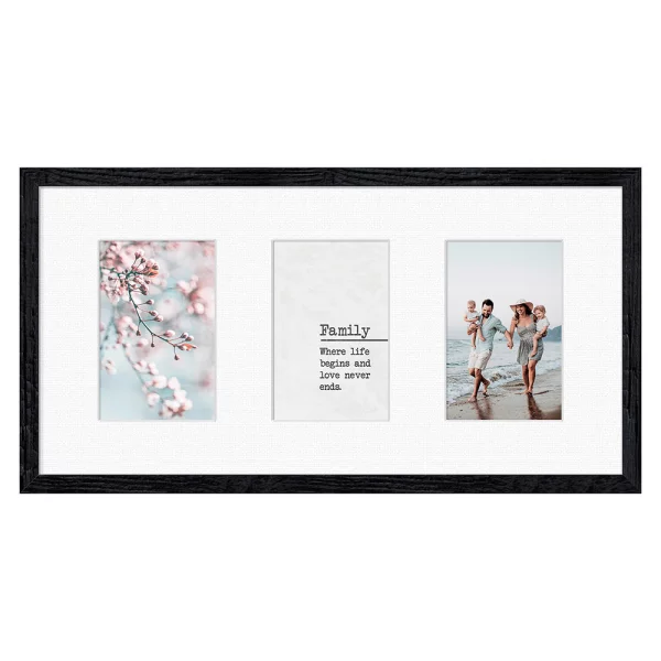 Cadre multi photos Kyoto White pour 3 photos 10x15 cm 3x10x15 cm | noir | verre standard (2 mm)