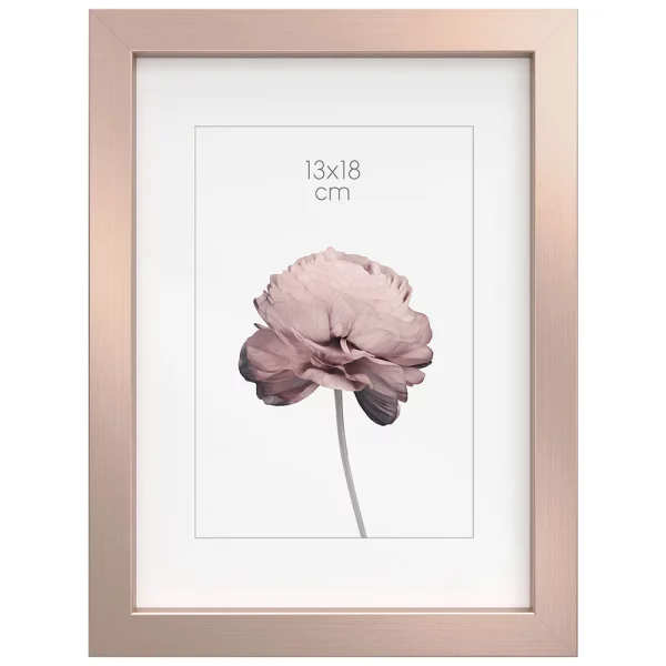 Cadre en bois Prague (MDF) 13x18 cm | rose doré | verre standard (2 mm)