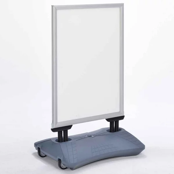 Kundenstopper WindPro LITE 50x70 cm | silber | Kunstglas mattiert (1 mm)