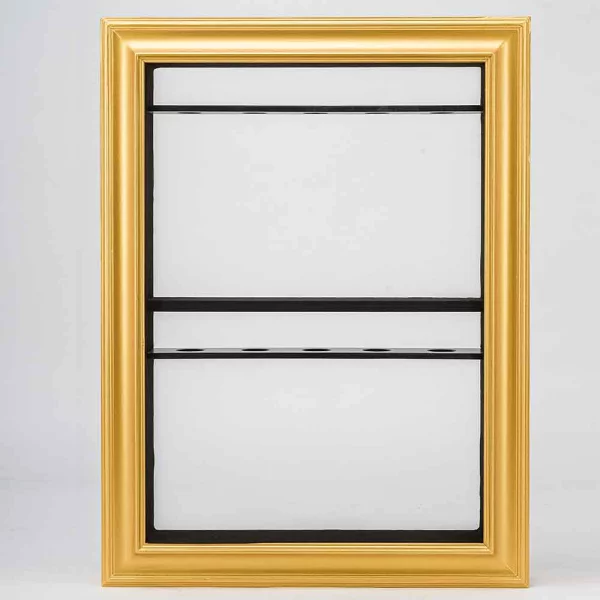 Bilderrahmen mit Weinregal 60x80 cm | gold