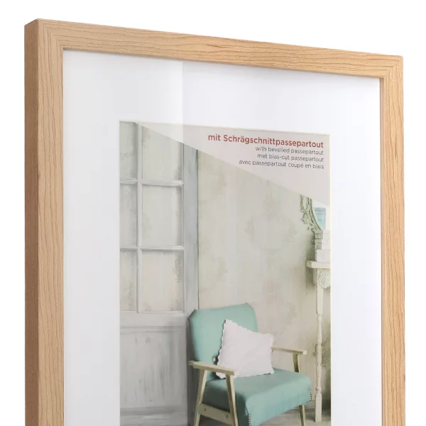 Cadre en bois Stockholm avec passe-partout 30x40 cm | hêtre | verre standard (2 mm)