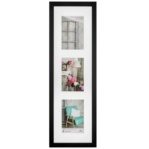 Cadre multi photos Stockholm pour 3 photos 10x15 cm 3x10x15 cm | noir | verre standard (2 mm)