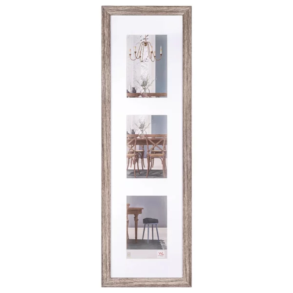 Cadre multi photos pour 3 photos Fiorito 3x10x15 cm | noyer | verre standard (2 mm)