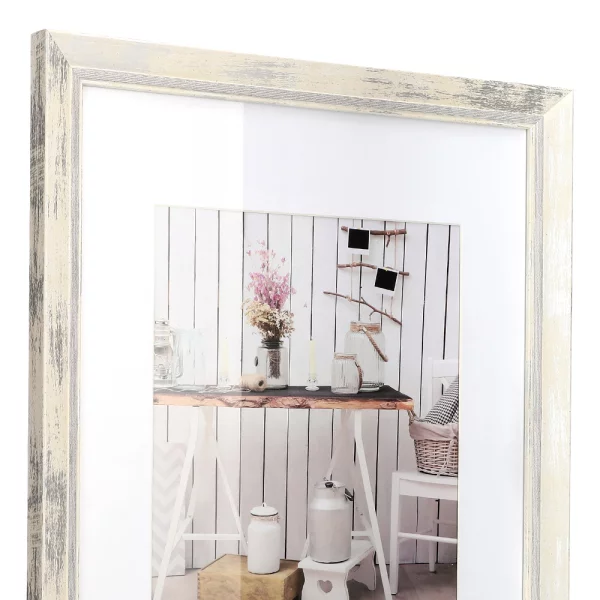 Cadre en plastique Chalet avec passe-partout 10x15 cm | blanc | verre standard (2 mm)