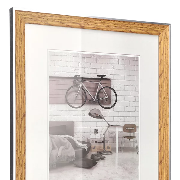 Kunststoff Bilderrahmen Bohemian mit Passepartout 20x30 cm | buche | Normalglas (2 mm)
