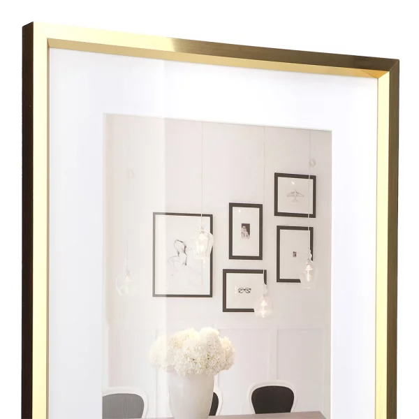 Cadre en plastique Steel Style avec passe-partout 10x15 cm (7 x 10 cm) | or | verre standard (2 mm)