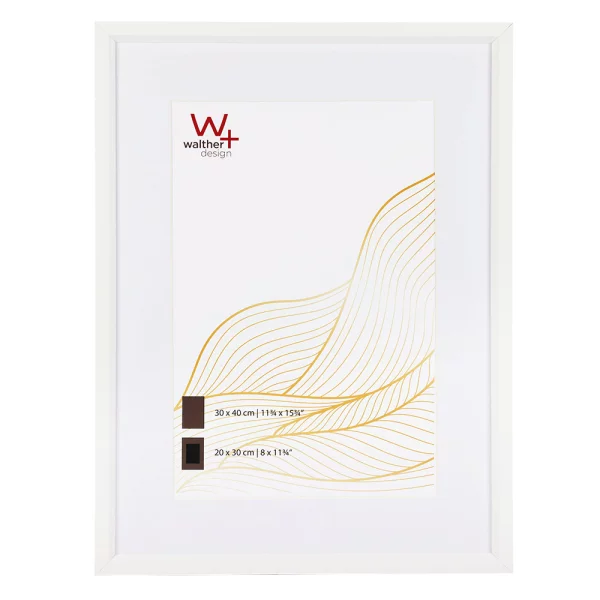 Cadre en plastique New Wave avec passe-partout 10x15 cm (7x10 cm) | blanc | verre standard (2 mm)