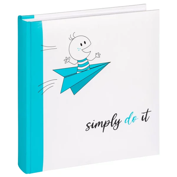Album photo pour enfants « Simply do it » avec 50 pages à coller, 26 x 25 cm 26x25 cm | bleu