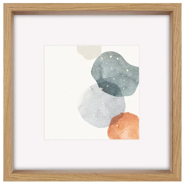 Cadre 3D Shape (MDF) avec passe-partout 50x50 cm (30x30 cm) | chêne | verre synthétique (2 mm)