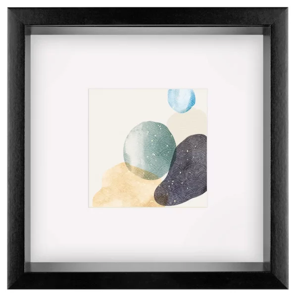 Cadre 3D Shape (MDF) avec passe-partout 25x25 cm (12x12 cm) | noir | verre synthétique (2 mm)