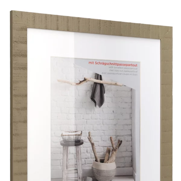 Cadre en bois Home avec passe-partout 10x15 cm (7x10 cm) | beige-brun | verre standard (2 mm)