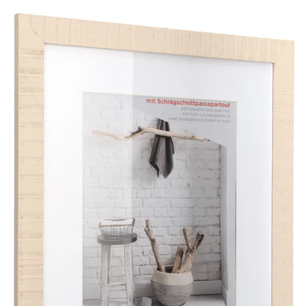 Cadre en bois Home avec passe-partout 10x15 cm (7x10 cm) | crème blanc | verre standard (2 mm)