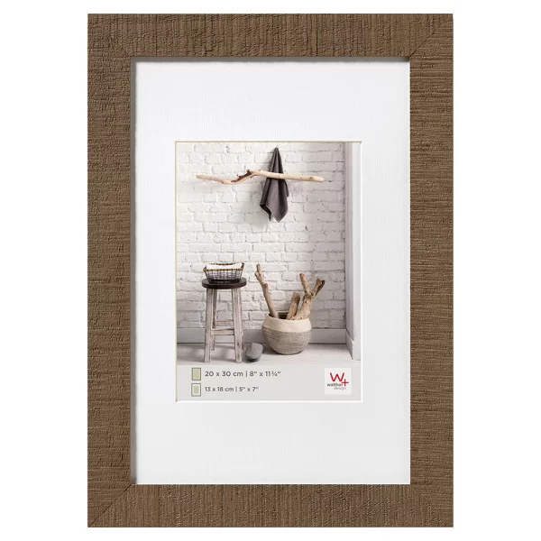 Cadre en bois Home avec passe-partout 10x15 cm (7x10 cm) | brun moyen | verre standard (2 mm)