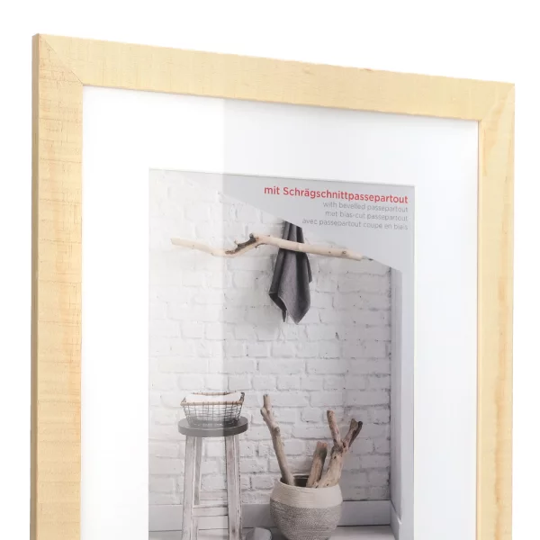 Cadre en bois Home avec passe-partout 10x15 cm (7x10 cm) | naturel | verre standard (2 mm)
