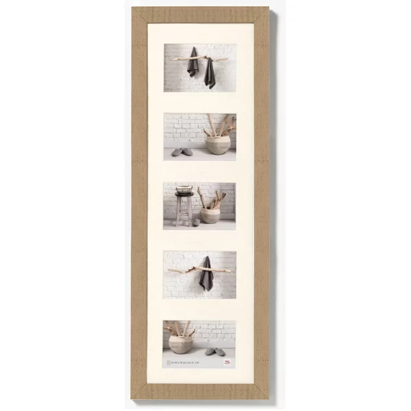 Cadre multi photos pour 5 photos Home 5x 10x15 cm | beige-brun | verre standard (2 mm)