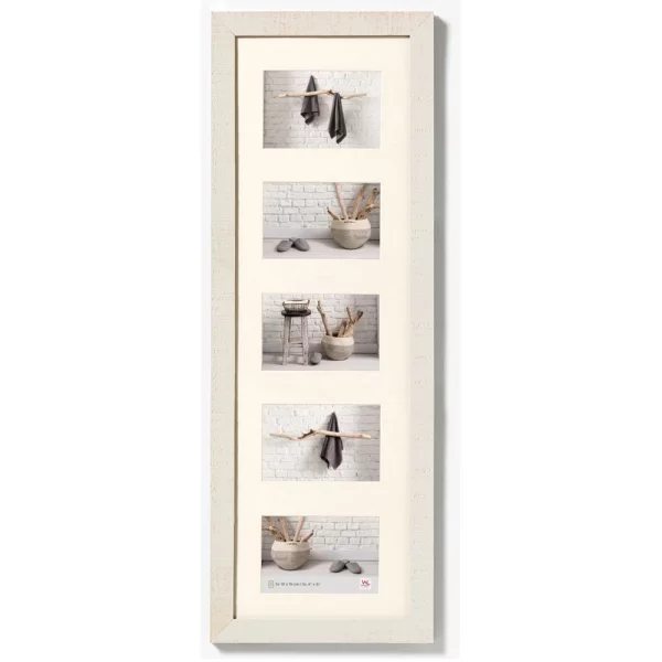 Cadre multi photos pour 5 photos Home 5x 10x15 cm | crème blanc | verre standard (2 mm)