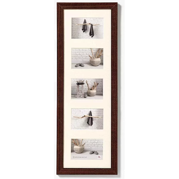 Cadre multi photos pour 5 photos Home 5x 10x15 cm | noyer | verre standard (2 mm)