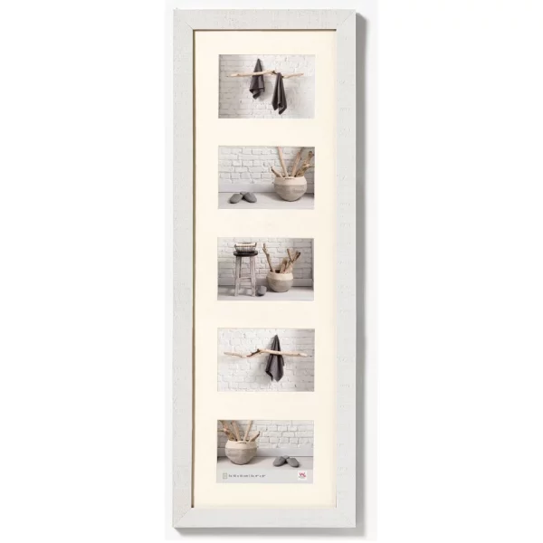 Cadre multi photos pour 5 photos Home 5x 10x15 cm | blanc polaire | verre standard (2 mm)