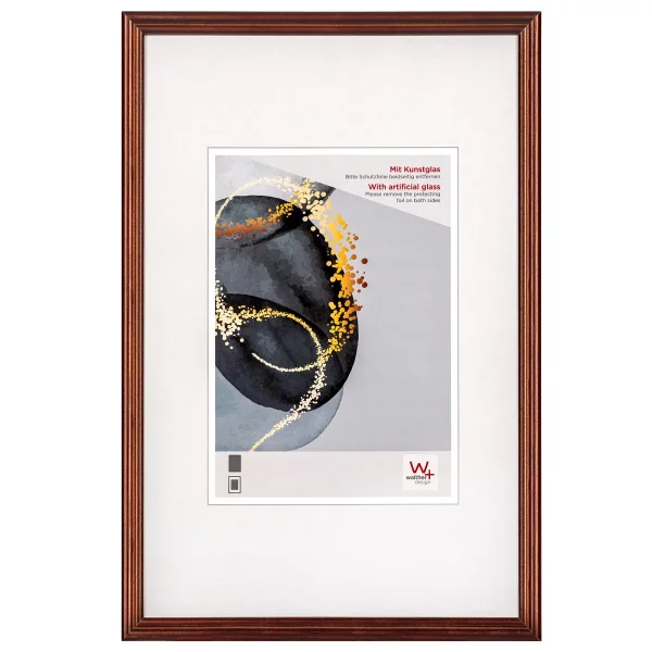 Cadre en bois Select (MDF) 20x30 cm | brun | verre synthétique (2 mm)