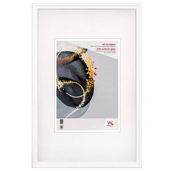 Cadre en bois Select (MDF) 20x30 cm | blanc | verre synthétique (2 mm)