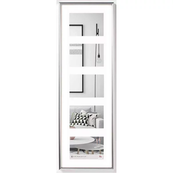 Kunststoff-Galerierahmen Geleria 5 Bilder 5x10x15 cm | silber | Normalglas (2 mm)