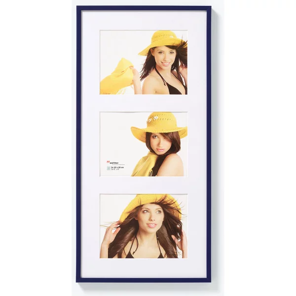 Cadre multi photos New Lifestyle pour 3 photos 10x15 cm | bleu | verre standard (2 mm)