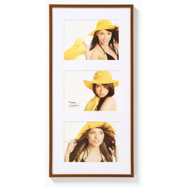 Cadre multi photos New Lifestyle pour 3 photos 10x15 cm | bronze | verre standard (2 mm)