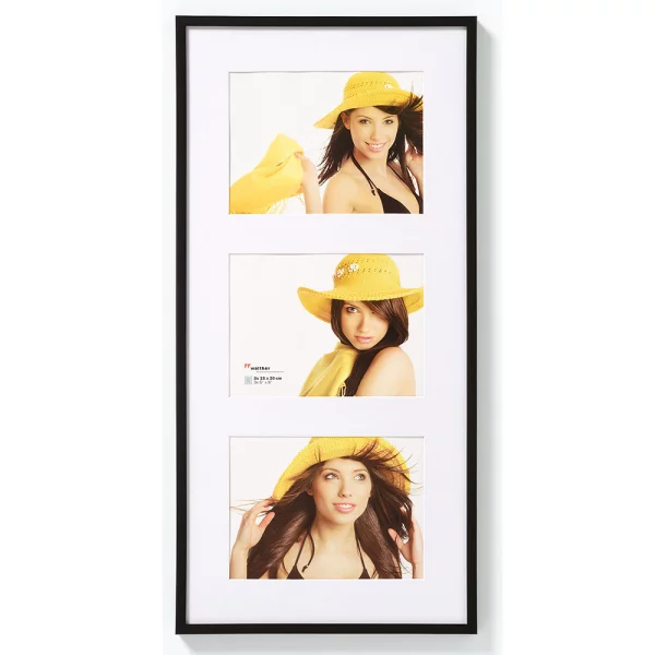 Cadre multi photos New Lifestyle pour 3 photos 10x15 cm | noir | verre standard (2 mm)