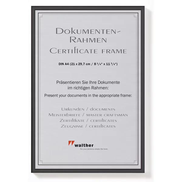 Cadre en plastique New Lifestyle 21x29,7 cm (A4) | noir | verre standard (2 mm)