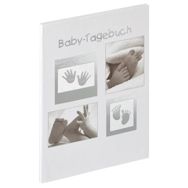 Baby-Tagebuch Little Foot 20x28 cm | grau