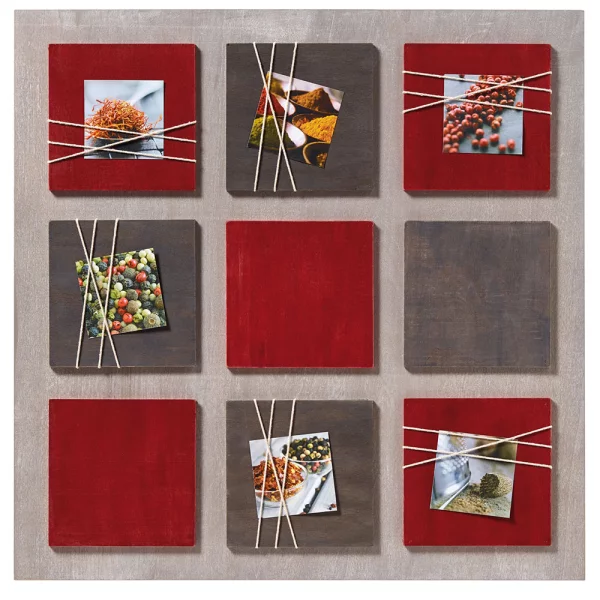 Bilderrahmen Collage La Casa für 6 Bilder 8x8 cm | rot