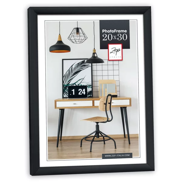 Kunststoff-Bilderrahmen Louis 10x15 cm | Schwarz | Normalglas (2 mm)