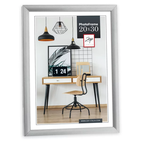Kunststoff-Bilderrahmen Louis 10x15 cm | Silber | Normalglas (2 mm)