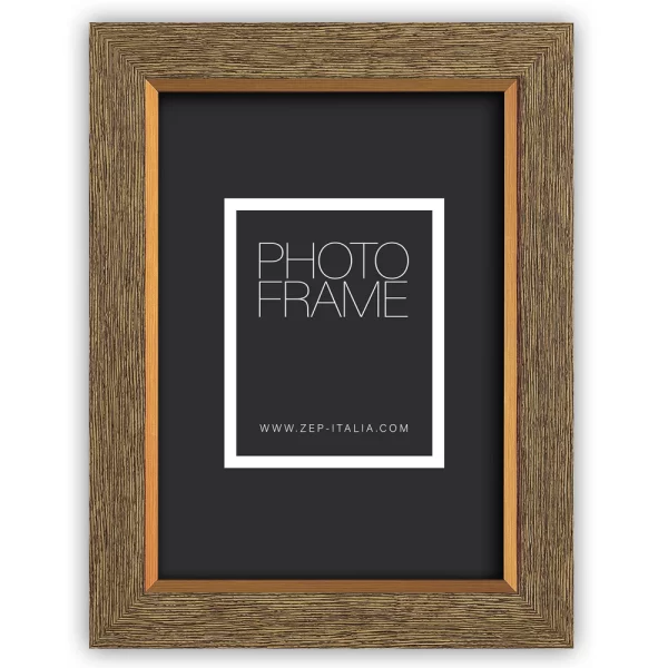 Bilderrahmen Quentin mit bronzefarbener Innenkante 13x18 cm | Braun | Normalglas (2 mm)