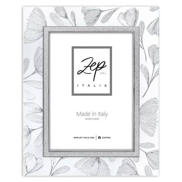 Glas Fotorahmen Sommer mit glänzendem Relief-Druck 13x18 cm | Silber | Normalglas (2 mm)