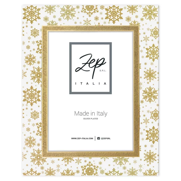 Glas Bilderrahmen Winter mit glänzendem Relief-Druck 13x18 cm | Gold | Normalglas (2 mm)