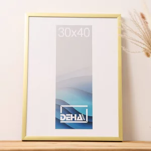 Alu-Bilderrahmen Bellatrix nach Maß Gold matt | Normalglas (2 mm)