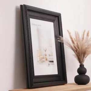 Holz-Bilderrahmen Fronta 60x60 cm | Schwarz | Spiegel