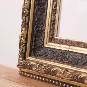 Holz-Bilderrahmen Empiro 60x60 cm | Gold auf Schwarz | Museumsglas UV 70 entspiegelt