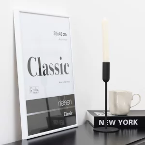 Alurahmen Classic 21x29,7 cm (A4) | Weiß glanz | Normalglas (2 mm)